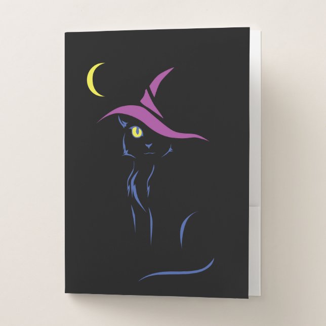 Halloween Black Cat Pocket Folder (Front)