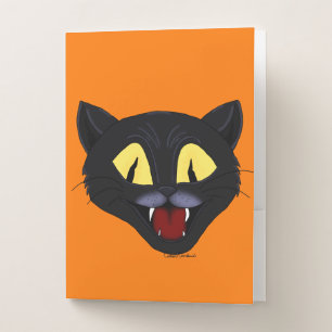 Halloween Black Cat Pocket Folder