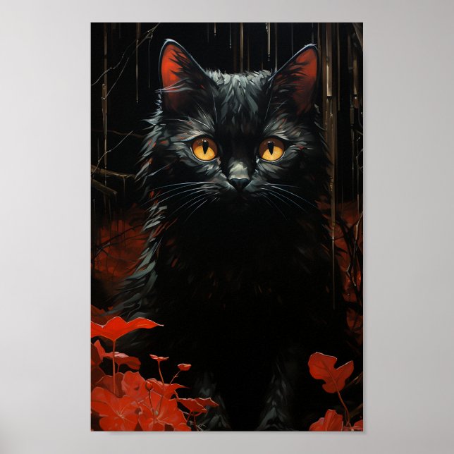Halloween Black Cat Poster (Front)