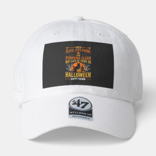 Halloween Black Cat Pumpkin Happy Fishing Design 47 Brand Hat