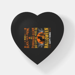 Halloween Black Cat Pumpkin Happy Fishing Design Paperweight