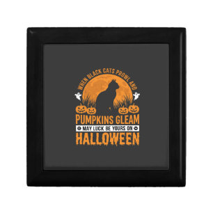 Halloween Black Cat Pumpkin Moon Design_1 Gift Box