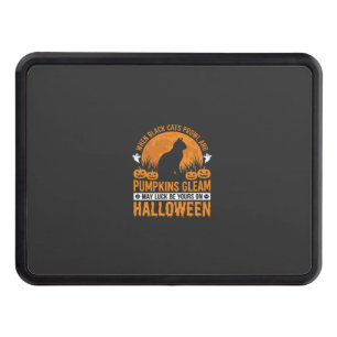 Halloween Black Cat Pumpkin Moon Design_1 Hitch Cover