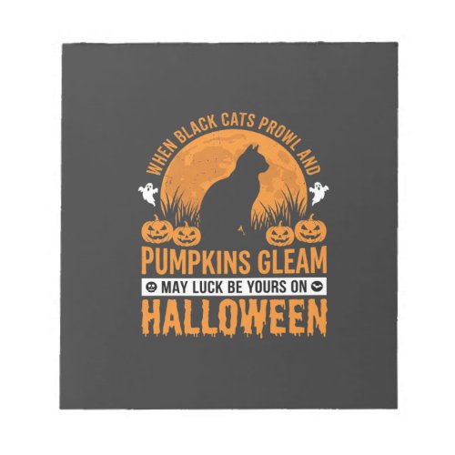 Halloween Black Cat Pumpkin Moon Design_1 Notepad