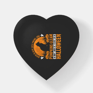 Halloween Black Cat Pumpkin Moon Design_1 Paperweight