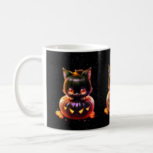 Halloween Black Cat Pumpkin Night Horror Scary Coffee Mug