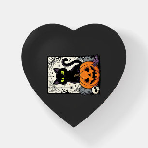 Halloween Black Cat Pumpkin Vector Design Paperweight