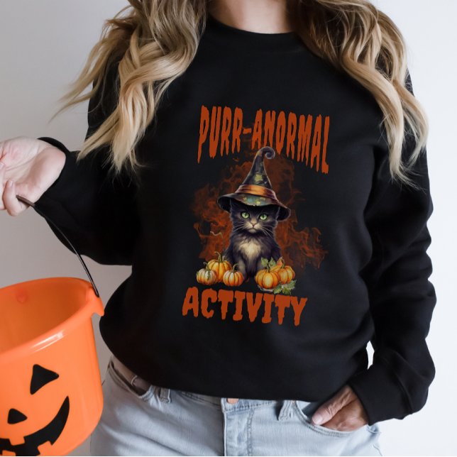 Halloween Black Cat Purr-anormal Pumpkin Spooky  Sweatshirt (Creator Uploaded)