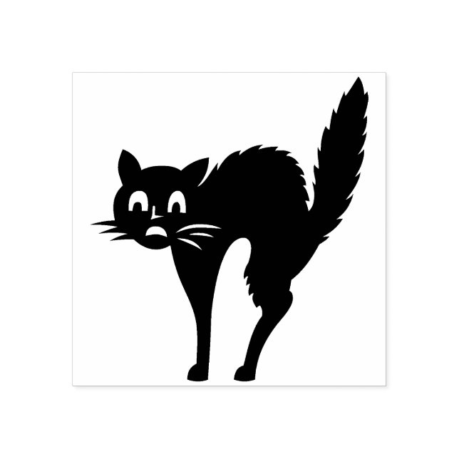 Halloween black cat rubber stamp (Imprint)