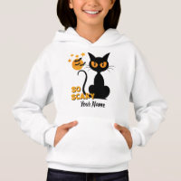 Halloween black cat scary custom name girls 