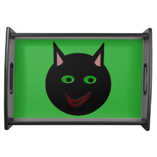 Halloween Black Cat Serving Tray