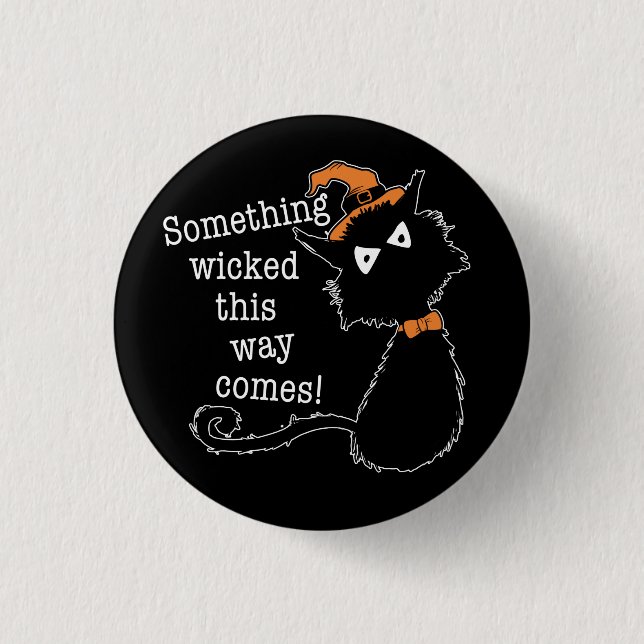 Halloween Black Cat - Shakespeare Quote  Button (Front)