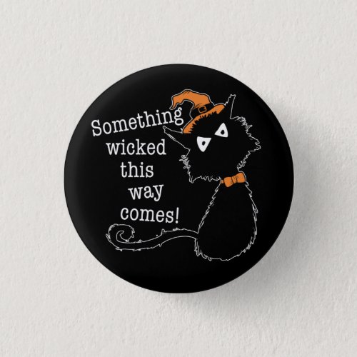 Halloween Black Cat _ Shakespeare Quote  Button
