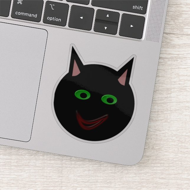 Halloween Black Cat Shaped Sticker (Detail)