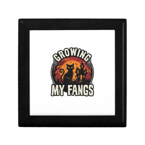 Halloween Black Cat Shirt Growing My Fangs_1 Gift Box