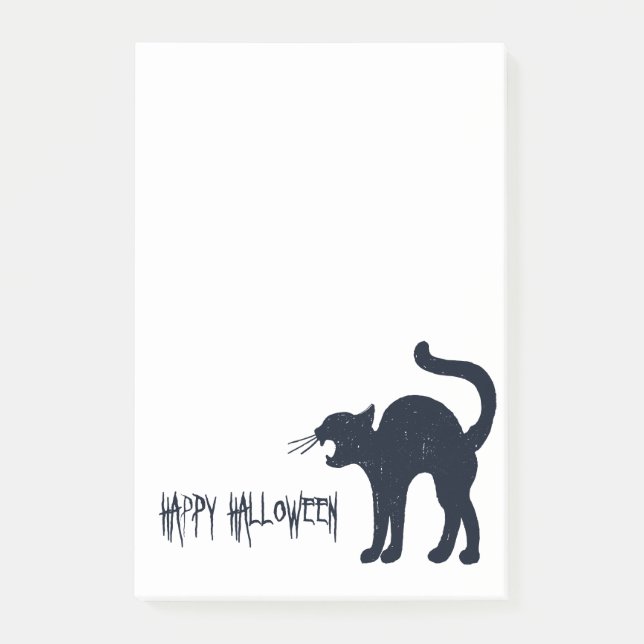 Halloween Black Cat Silhouette Post-it Notes (Front)