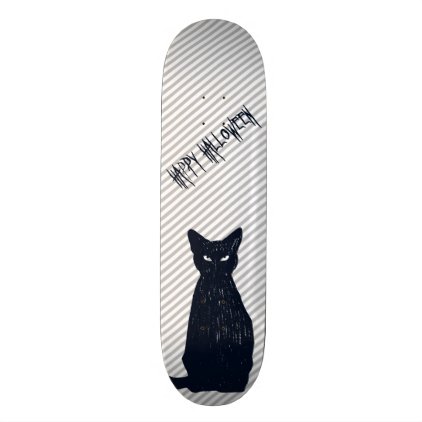 Halloween Black Cat Silhouette Skateboard