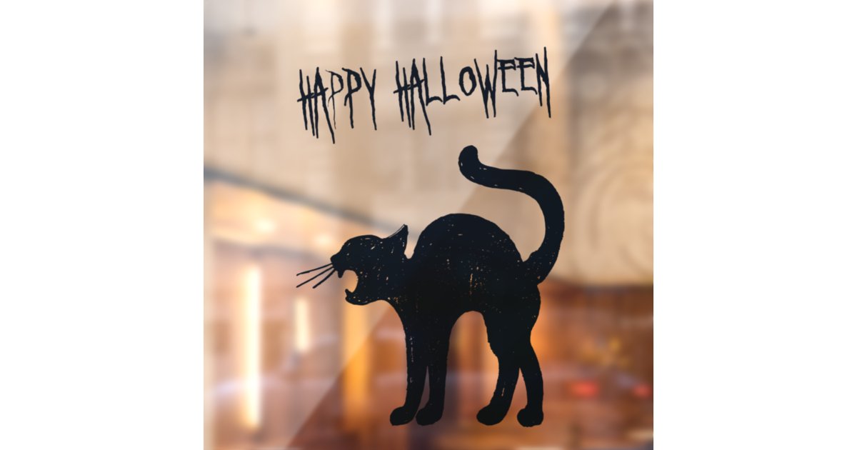 halloween window silhouettes cat