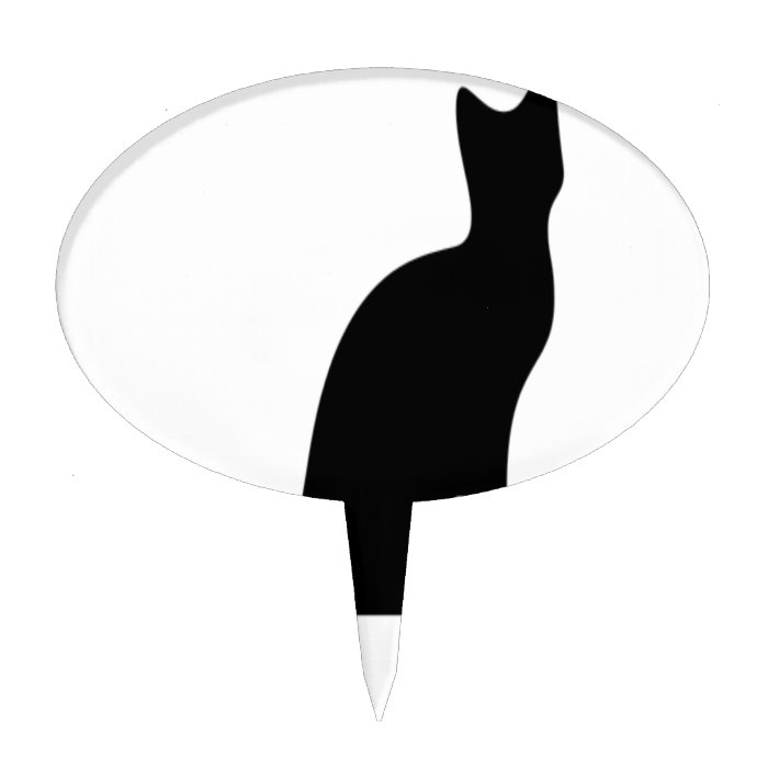 Halloween Black Cat Smooth Silhouette Cake Picks