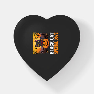 Halloween Black Cat Special Love Pumpkin Design Paperweight