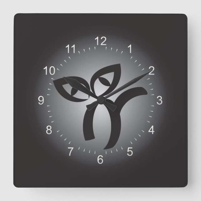 Halloween Black Cat Square Wall Clock (Front)