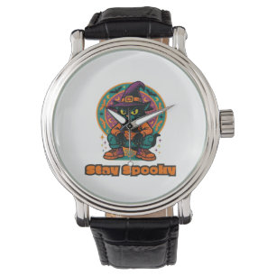 Halloween Black Cat – Stay Spooky Retro Witch Cat Watch