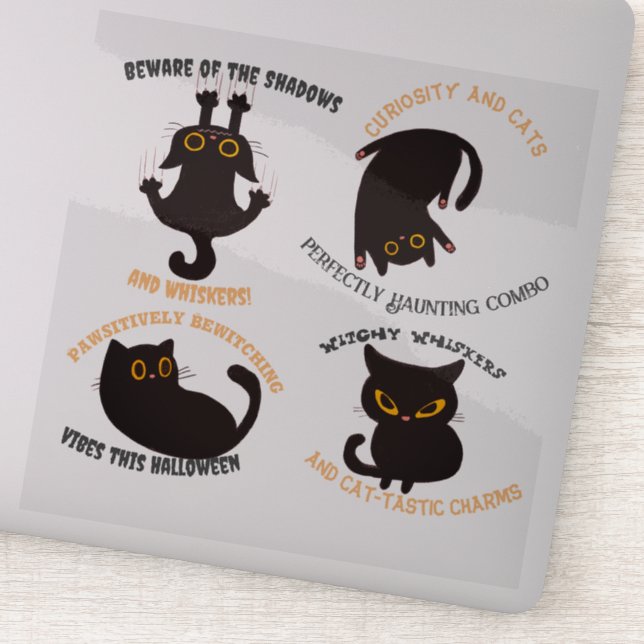 Halloween Black cat  Sticker (Detail)