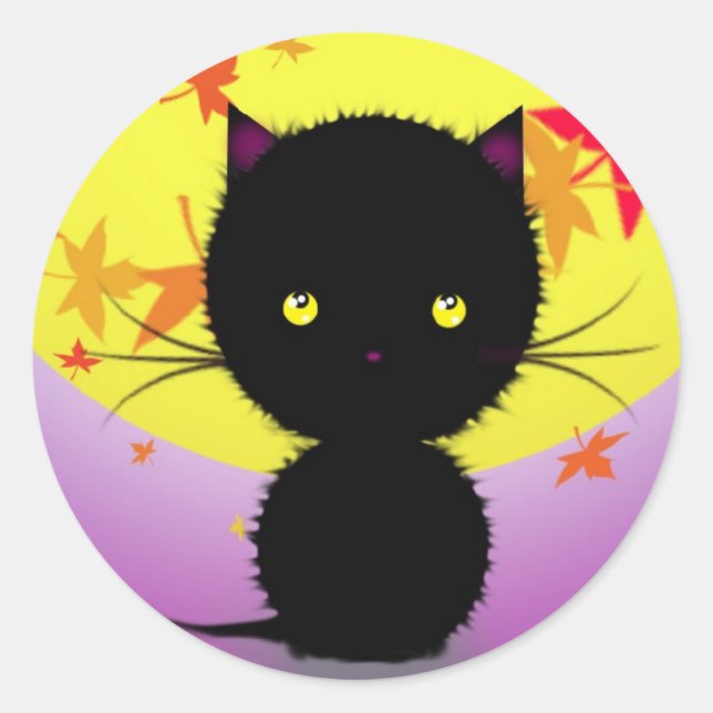 Halloween Black Cat Stickers (Front)