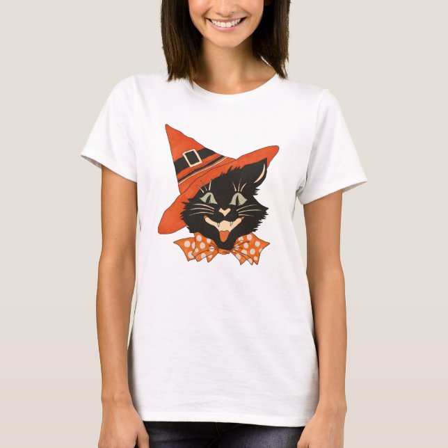 Halloween Black Cat T-Shirt (Front)