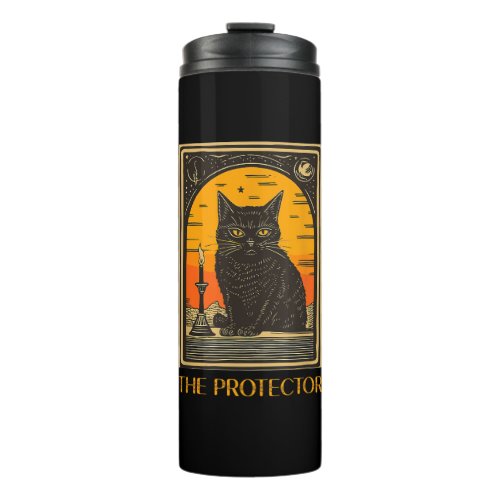 Halloween Black Cat Tarot The Protector Fortune Te Thermal Tumbler