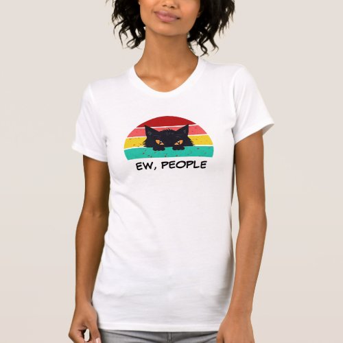 Halloween Black Cat Tee Funny EW People Graphic T_Shirt