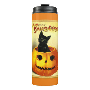 Halloween Black Cat Thermal Tumbler