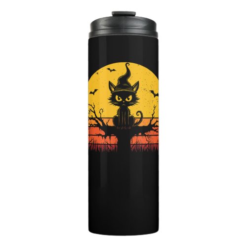 Halloween Black Cat Thermal Tumbler