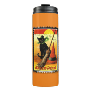 Halloween Black Cat  Thermal Tumbler