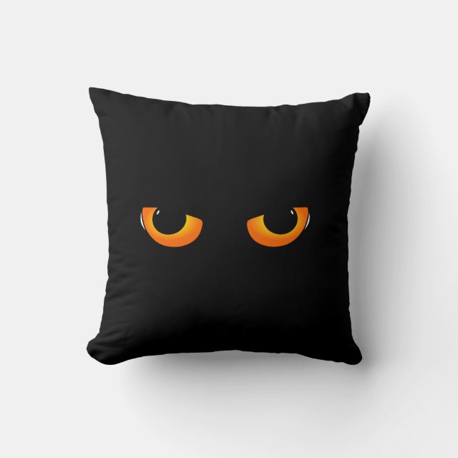Halloween Black Cat Throw Pillow Home Decor (Front)