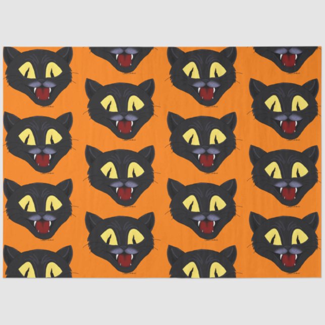 Halloween Black Cat Tissue Paper (Front)