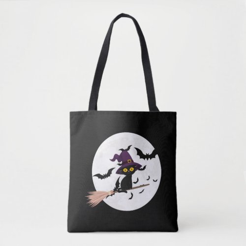Halloween Black Cat Tote Bag