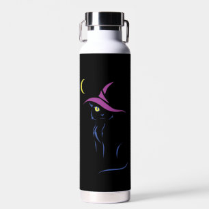 Halloween Black Cat Water Bottle