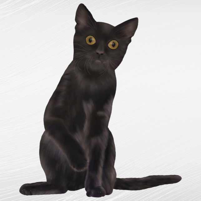 Halloween Black Cat Watercolor Sticker (Creator Uploaded)