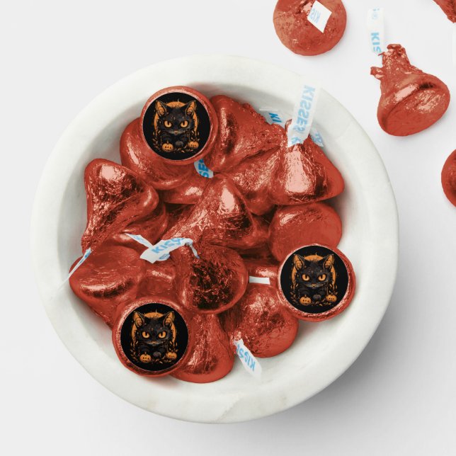 Halloween Black Cat with Pumpkins and Moon Hershey®'s Kisses® (Assorted)