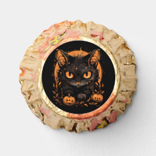 Halloween Black Cat with Pumpkins and Moon Reese's Peanut Butter Cups