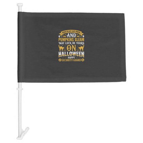 Halloween Black Cats and Pumpkins Security Guard D Car Flag