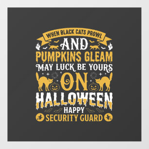 Halloween Black Cats and Pumpkins Security Guard D Floor Decals