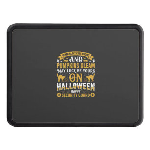 Halloween Black Cats and Pumpkins Security Guard D Hitch Cover