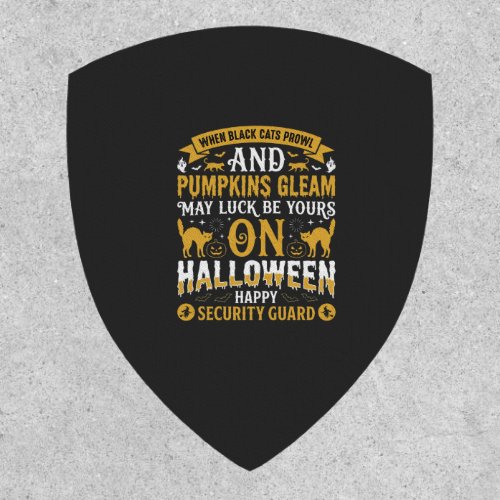 Halloween Black Cats and Pumpkins Security Guard D Patch