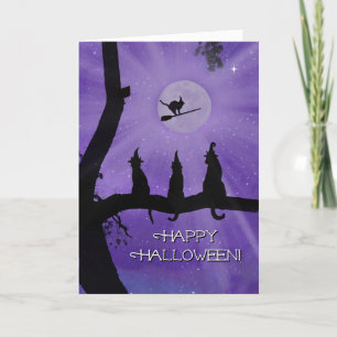 Halloween Black Cats Cute and Whimsical Card