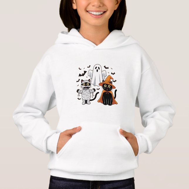Halloween Black Cats – Cute & Spooky Design Hoodie (Front)