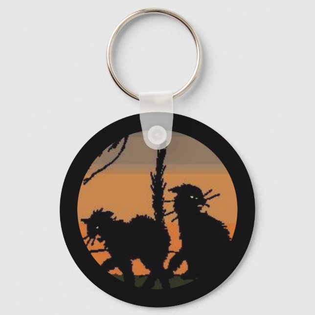 Halloween Black Cats - Keychain (Front)