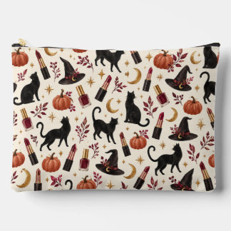 Halloween Black Cats & Lipstick Makeup Bag