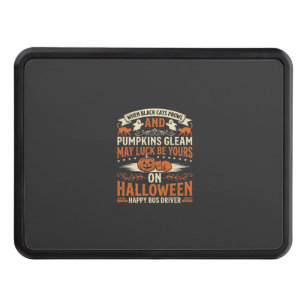 Halloween Black Cats Pumpkin Happy Bus Driver Desi Hitch Cover